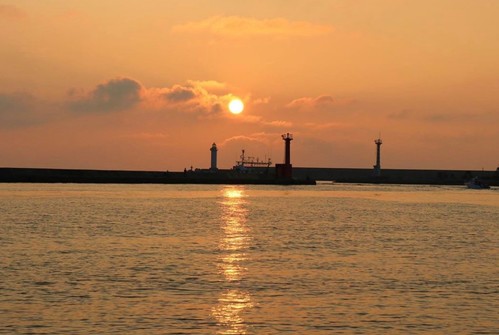 インスタ9月21日恵雲漁港の夕陽